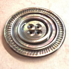 Large Antique Iridescent Carved Smoky Oyster Pearl Shell Button   Almost 1-3 4 