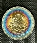 1985 Mexico Libertad Silver 1 Onza     Rainbow Bullseye Monster Toning
