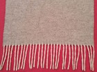 Vintage Solid Light Gray Wool Blend Long Mens Fringe Scarf