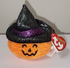 Ty Halloweenie Beanie Baby - Scream The Pumpkin  2 5 Inch  Mwmts Halloween Toy