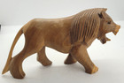 Vintage Lion Hand Carved Wooden Sculpture