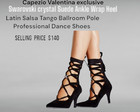 New  140 Capezio Size 8 5 Swarovski Crystal Dance Shoes Latin Salsa Ankle Wrap