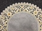 20    Round Organza Embroidered Lace Rhine Stone Doily Doilies Gold Wedding Decor
