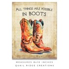 Vintage Cowboy Boots Art Print 8x10 Cowgirl Horse Riding Western Wall Decor Gift