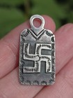 Rare Historical Navajo Whirling Log Sterling Silver Tab From Bufflo Bill Show