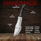 Custom Handmade Tracker Knife      D2 Steel - Micarta Handle With Leather Sheath