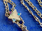 Vtg Ladies Gold Plated Pocket Watch Fob Vest Chain 24 5  Necklace  read 