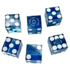 Lot Of 6 Drilled Caesars Atlantic City Casino Blue Large Craps Dice