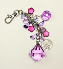 Purse Accessories Key Chain Charms Purple Chain 6  Flower Handmade Gift