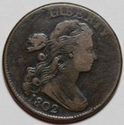 1802 Draped Bust Large Cent - With Stems - Us 1c Copper Coin