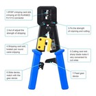 Rj45 Crimping Tool Ethernet Crimper For Cat6 Cat5 Cat5e Rj45 Pass Through Con   