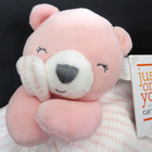 Carters Just One You Pink  White Teddy Bear Lovey Security Blanket Plush Pattern