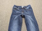 Kancan Jeans Girls 12 Blue Flare Mid Rise Frayed Stretch Boho Festival