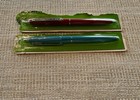 Vintage Paper Mate Malibu Ink Pens Blue   Red Pens Double Heart 1980