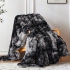  Ultra Soft Faux Fur Twin Blanket     Fuzzy Fluffy Cozy 60 x80  Tie Dye Black