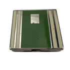 Antique 1920 s Vantines  Art Deco Green Enamel Mini Powder Compact
