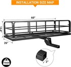 Foldable Hitch Mount Cargo Carrier Mounted Basket Luggage Rack With 2  Receiver