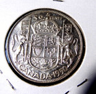 1950 Canada Silver 50 Cents - World Canadian 80  Silver Coin 