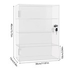 Clear Acrylic Display Case Countertop Box Dustproof Shelves Showcase With Lock