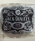 Jack Daniels Old No  7 Whiskey Black Enamel   Silver Paisley Belt Buckle