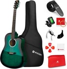 Acoustic Guitar  41 Inch Full Size Cutaway Acoustic Guitar Kit With Padded Ca   