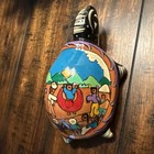 Clay Turtle Figurine Hand Painted Mexican Folk Art Pottery Vintage