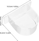 2pcs Bird Cage Food Feeder Clear Thick Semicircle Seed Water Trough Cups Small