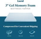 Lucid 3-inch Ventilated Gel Memory Foam Mattress Topper