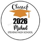 Class Of 2026 Personalized Custom Envelope Seals Labels Stickers Party Favors