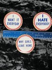 Trio Of Vintage Adult 3   round Stickers    i Hate Everybody      More Nos