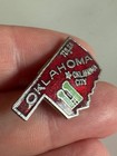 Vintage Oklahoma State Shape Tourist Enamel Lapel Pin Tulsa Oklahoma City Oil