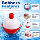 Fishing Bobbers Hard Abs Float Set Push Button Round Buoy With Snap-on Clips For