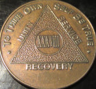 Alcoholics Anonymous 38 Year Aa Bronze Medallion Coin Token Chip Symbol