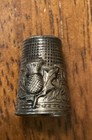 Vintage Continental Sterling Silver Gilt Thimble Mark 925 Embossed Thistle