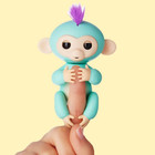 Fingerlings Zoe Interactive Pet Baby Monkey Toy Teal W  Purple Hair Wowwee