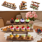 3 Tier Wooden Cupcake Tower Rustic Tiered Tray For Dessert Display Party Serving