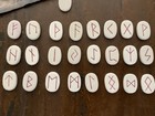 Rune Stone Set W  Drawstring Bag 25 Porcelain Pieces And Chart