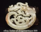 2 7  Old Chinese Natural Hetian Jade Carving Dragon Beast Pendant Amulet