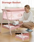 Baby Bassinet Bedside Sleeper Mini Crib W   Wheels  Matress  Storage Basket