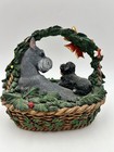 Deck The Paws Danbury Mint Schnauzer Dog Puppies Christmas Gift Basket Figurine