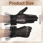 Ahqizfx 1 Pair Women Lace Gloves Wedding Tea Party Gloves Short Bow Black