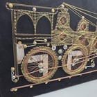 Vtg 1970s Mid Century Mixed Media String Art Locomotive Train By Beverly  010