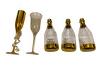 Lot Of 5 Engagement Party Decorations Mini Champagne Flutes Bottles Anniversary