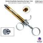 Golden Barrel 1 8ml Syringe For Dental Self Aspirating Anesthesia Dentistry Tool