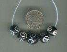 African Trade Beads Vintage Antique Venetian Old Glass Beads Black Fancy