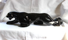 Vtg Black Panther Cat Figurine Ceramic Statue Mcm art Deco Haeger 20    Long
