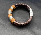 Men   s Pu Leather Woven Bracelet     Simple Magnetic Clasp Wristband