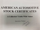 American Automotive Stock Certificates By Lawrence Falater Illustrated New Book