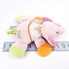Carters Pink Elephant Lovey Rattle Plush Crinkle Baby Toy