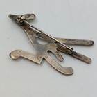Vintage Native American Sterling Turquoise Roadrunner Brooch Pin